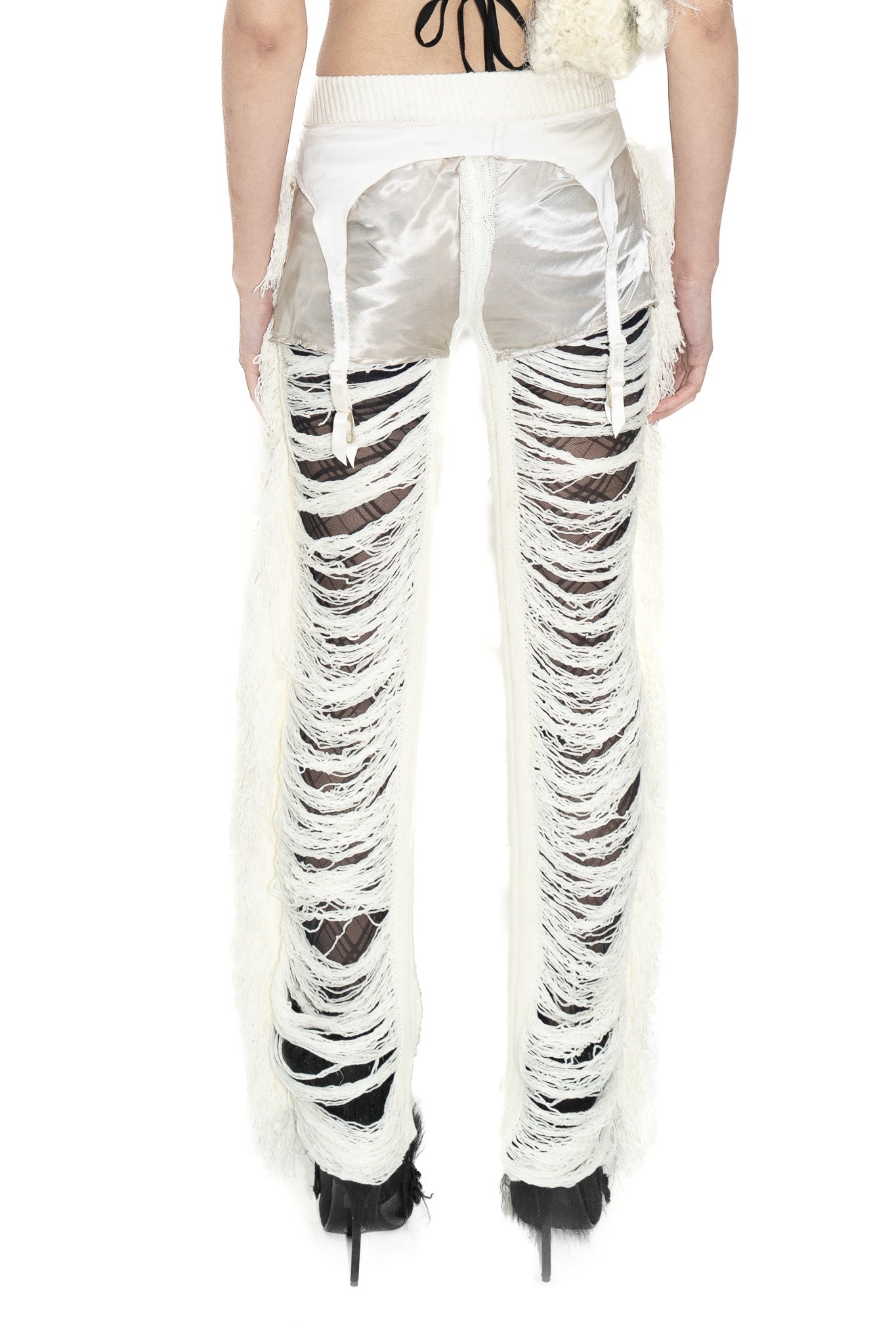 PMS WHITE KNIT TROUSERS