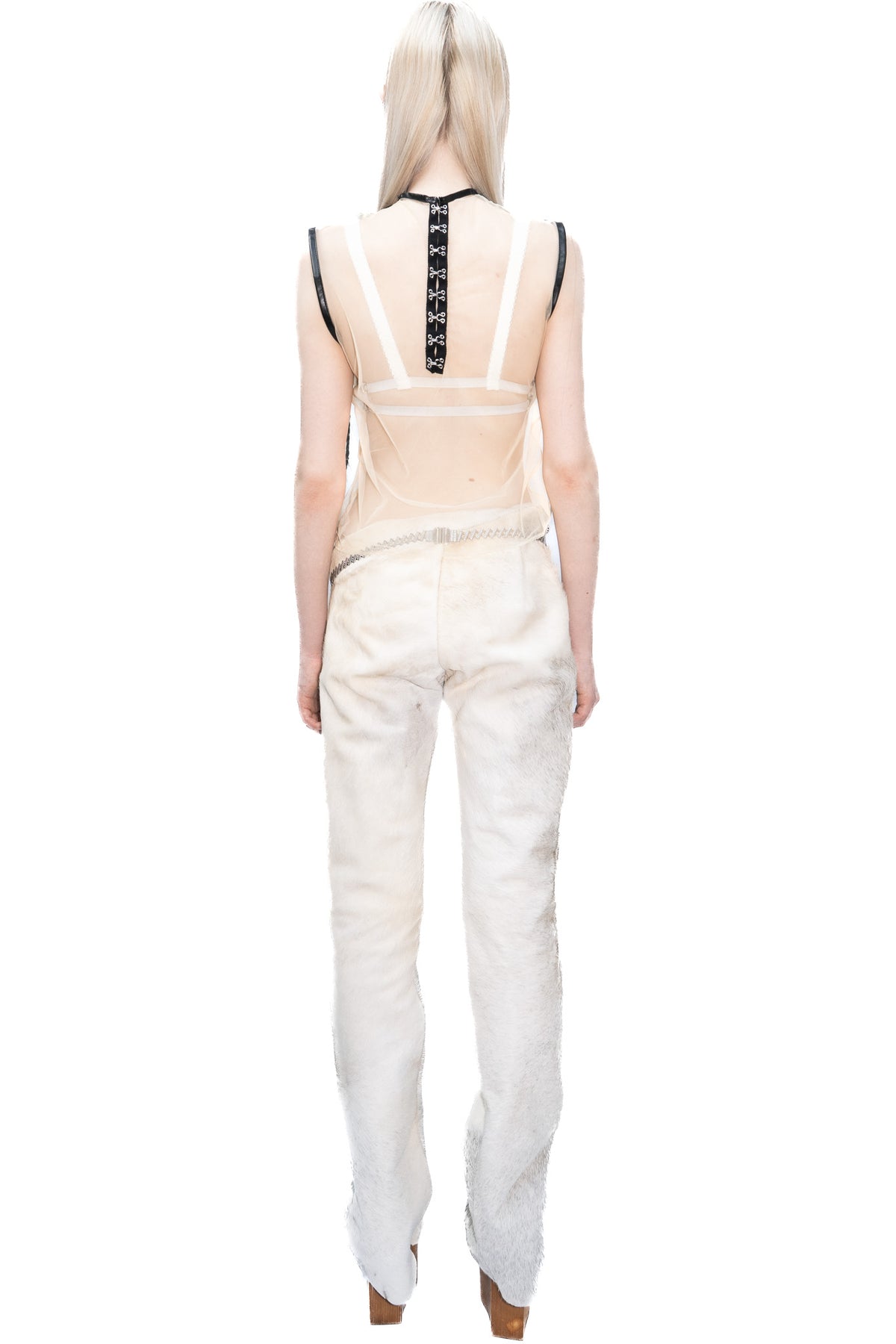 COWHIDE STRAIGHT LEG TROUSERS