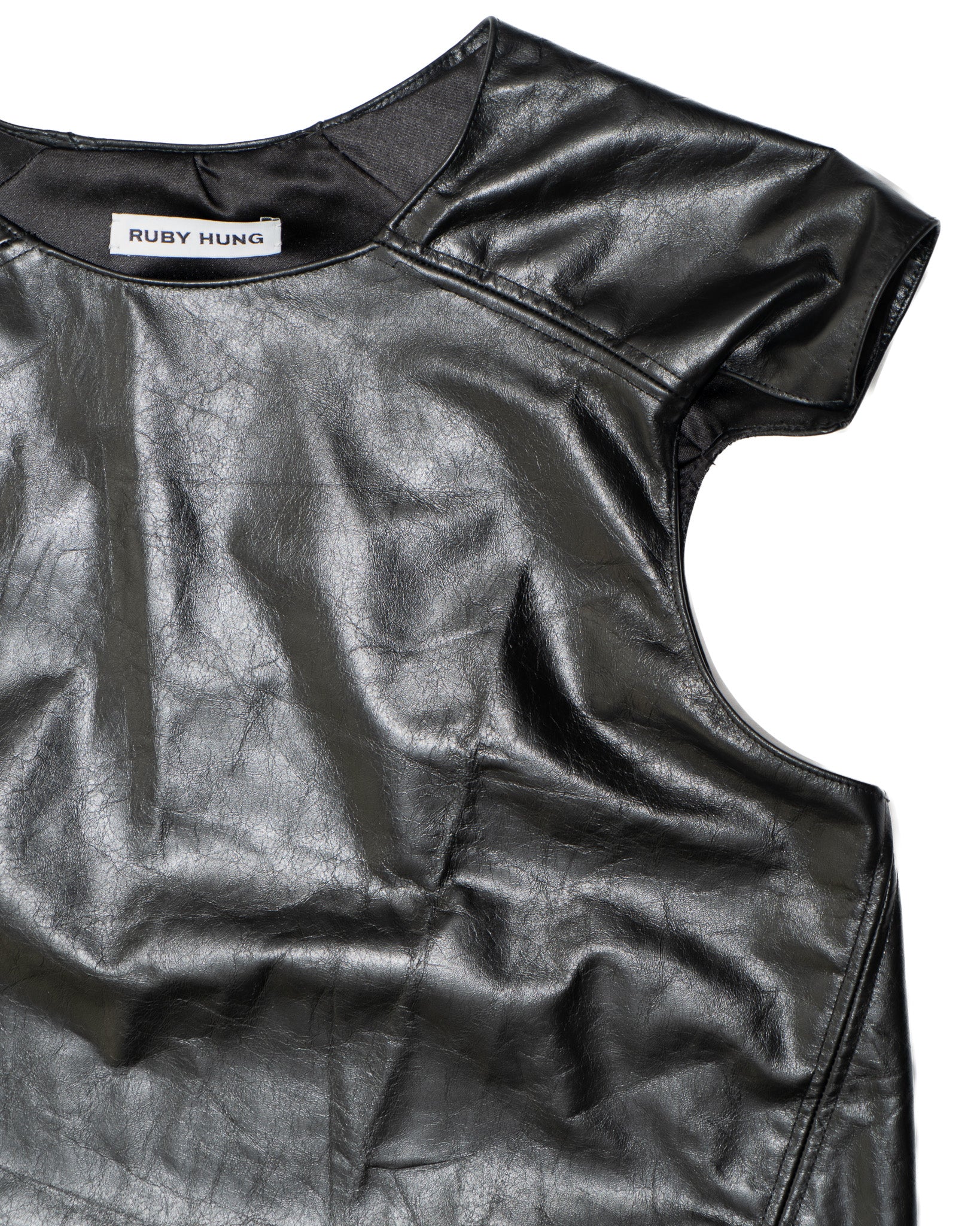 DEWY BLACK LEATHER VEST