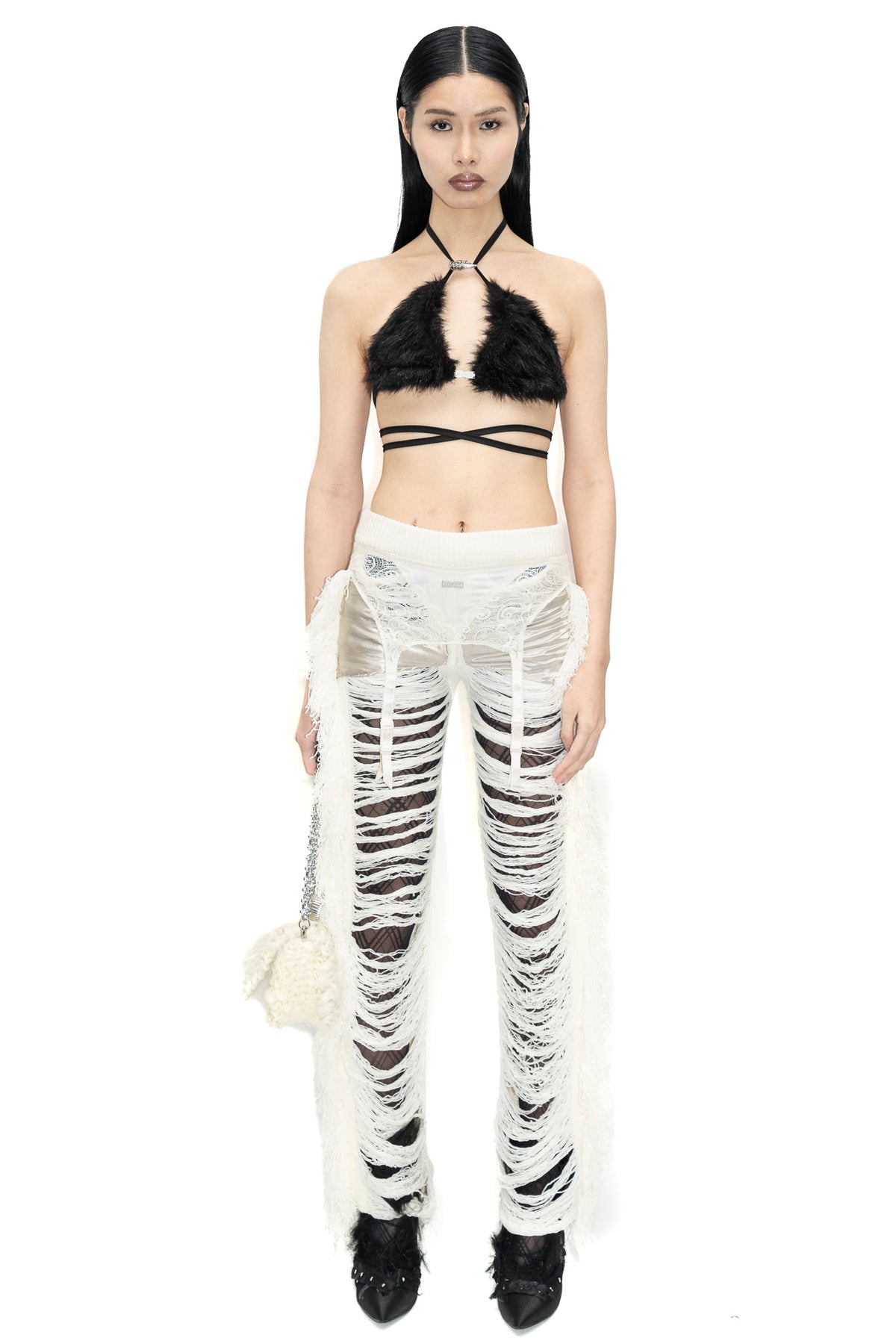 PMS WHITE KNIT TROUSERS