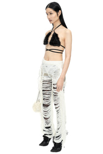 PMS WHITE KNIT TROUSERS