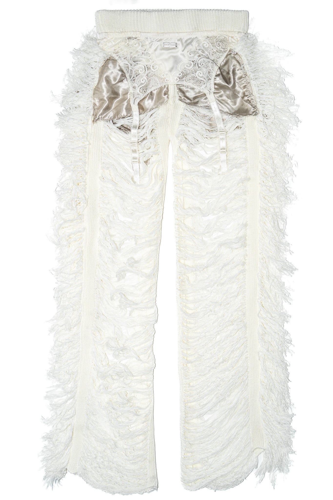 PMS WHITE KNIT TROUSERS