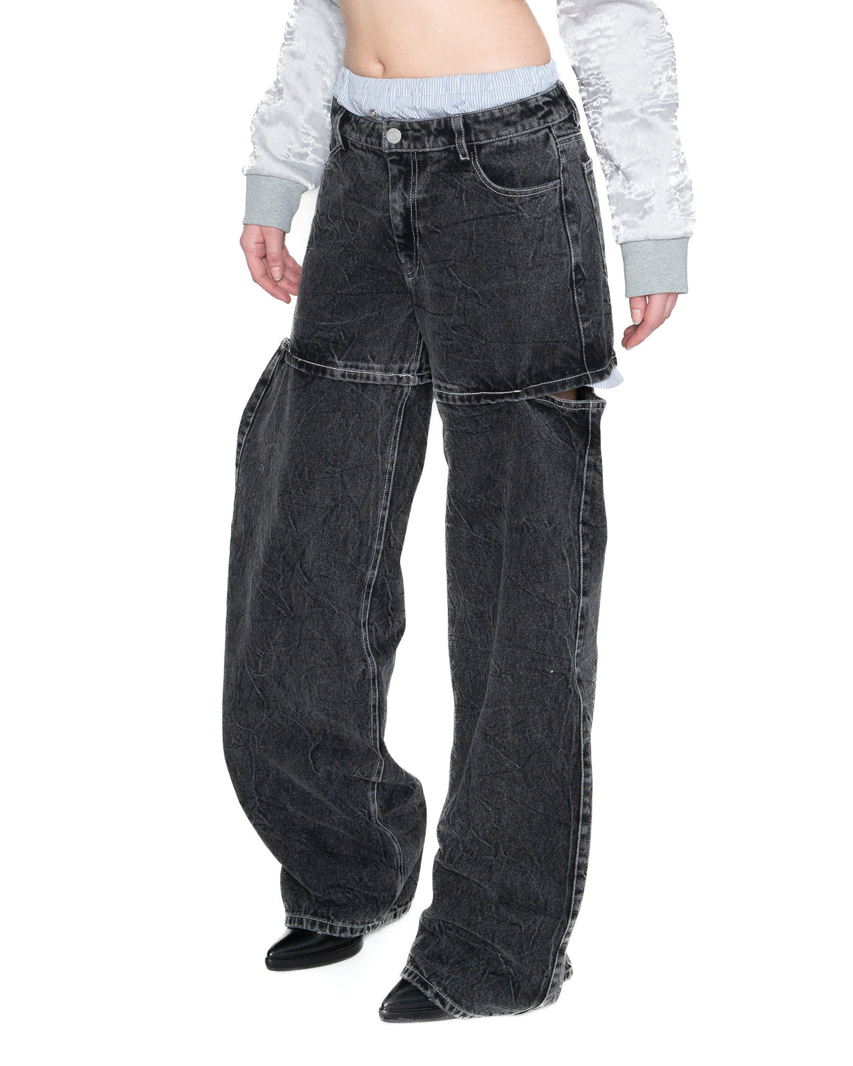 WIDE OPEN CUT-OUT JEANS