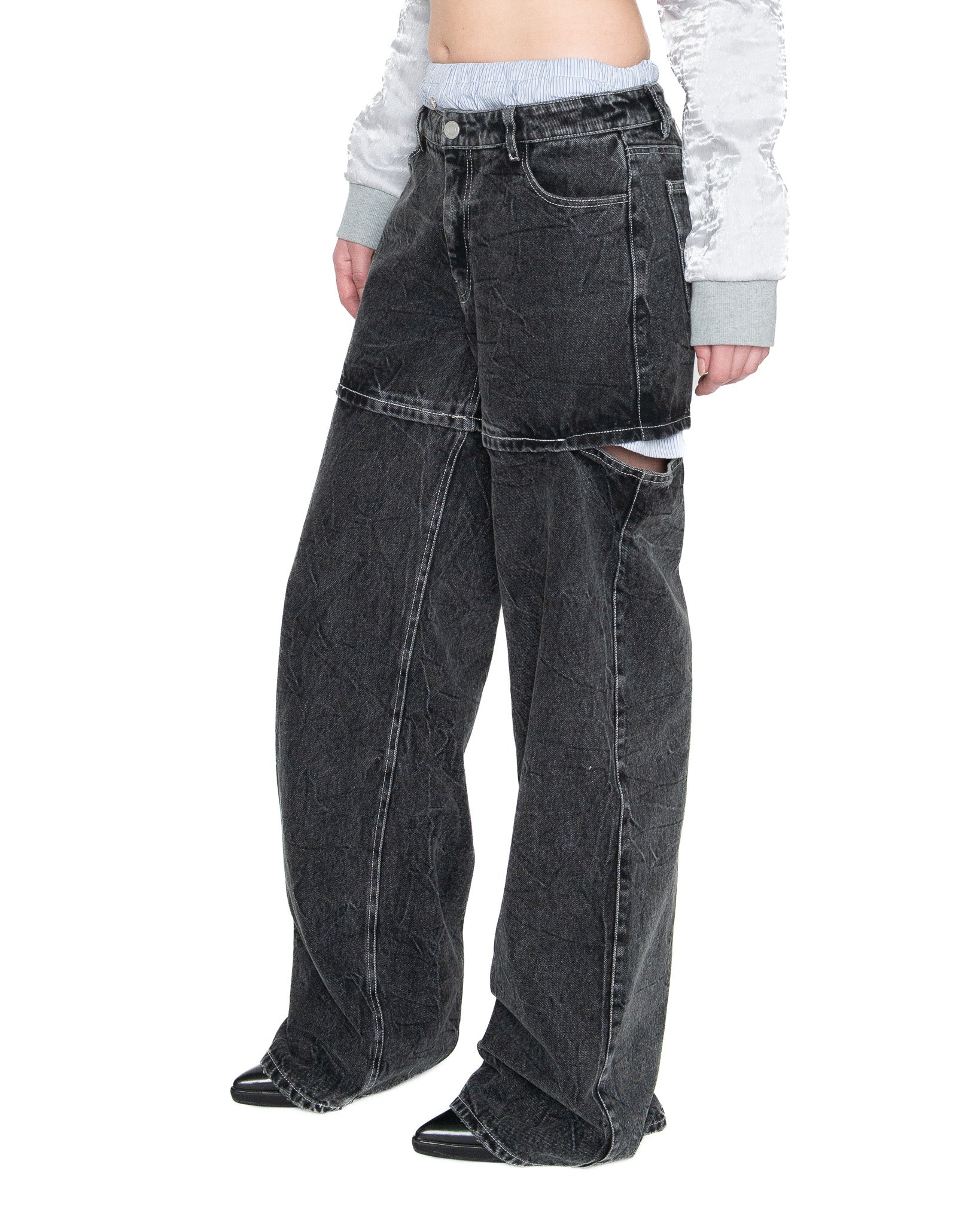 WIDE OPEN CUT-OUT JEANS