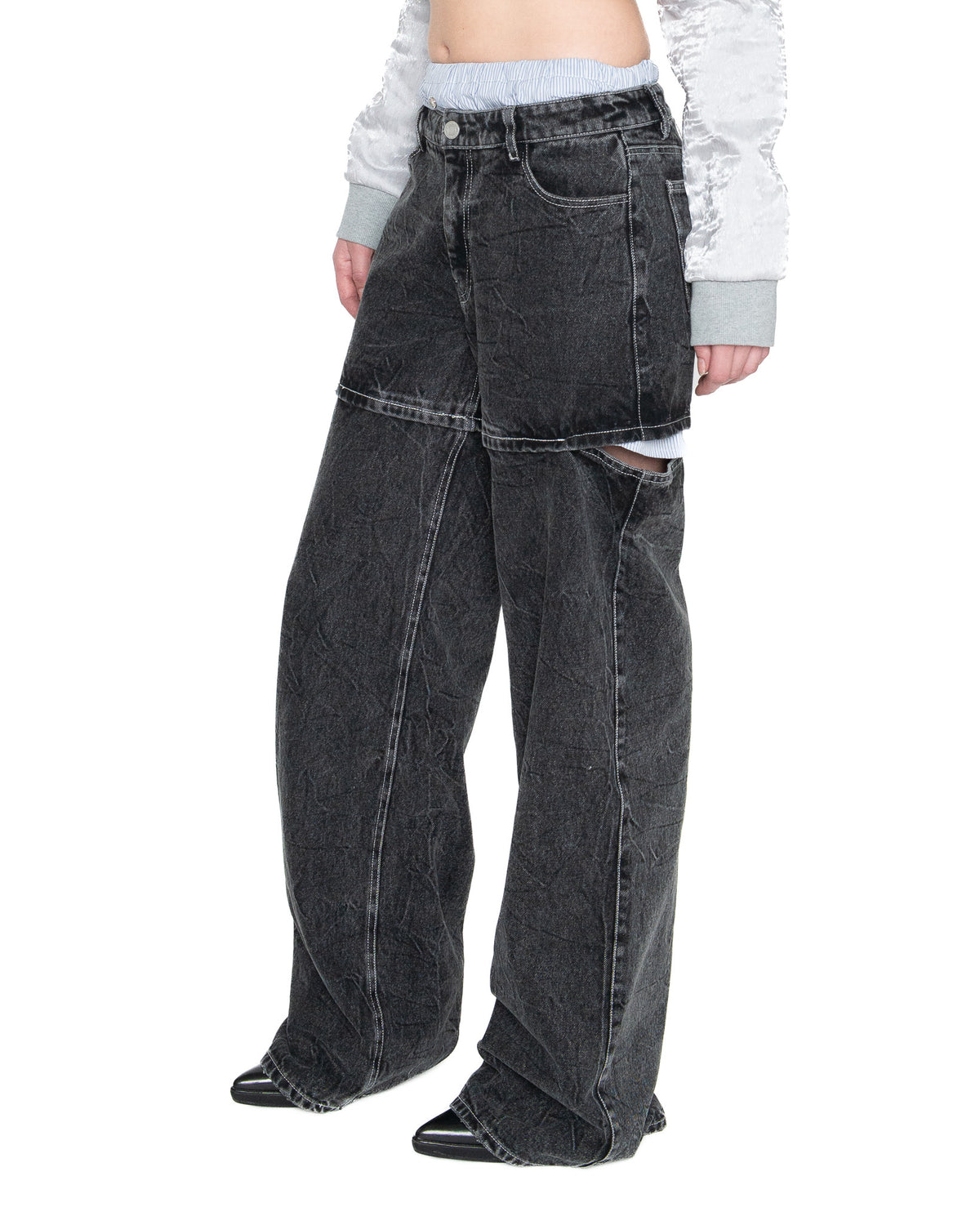 WIDE OPEN CUT-OUT JEANS
