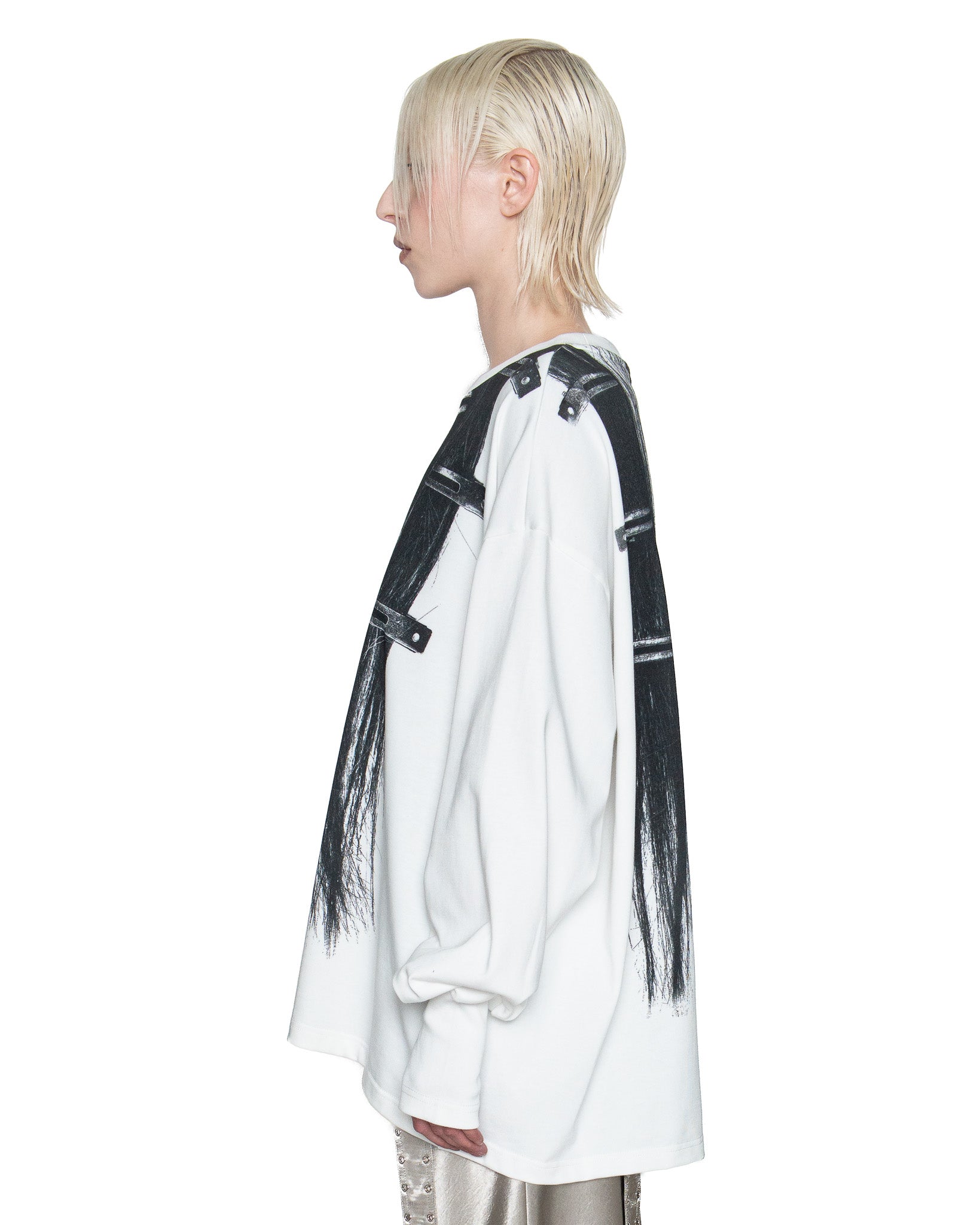 BORROWED HAIR PRINTED SWEATER