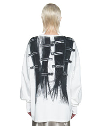 BORROWED HAIR PRINTED SWEATER
