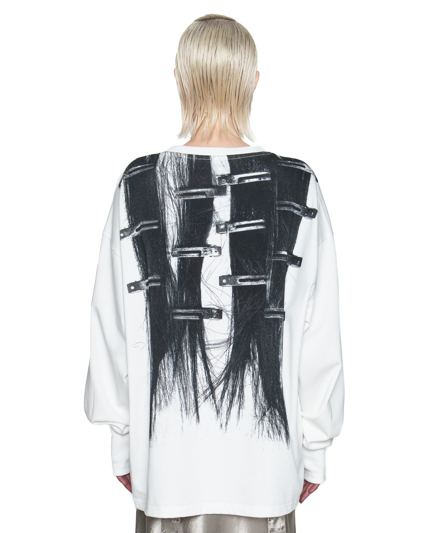BORROWED HAIR PRINTED SWEATER